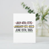 ジューン ティーンス インディペンデンス デー ブラック ヒストリー インビテーションポストカード (スタンド正面)