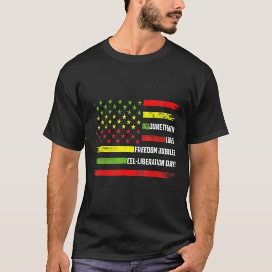 ジューン ティーンス フラッグ 黒人歴史解放 Tシャツ (正面)