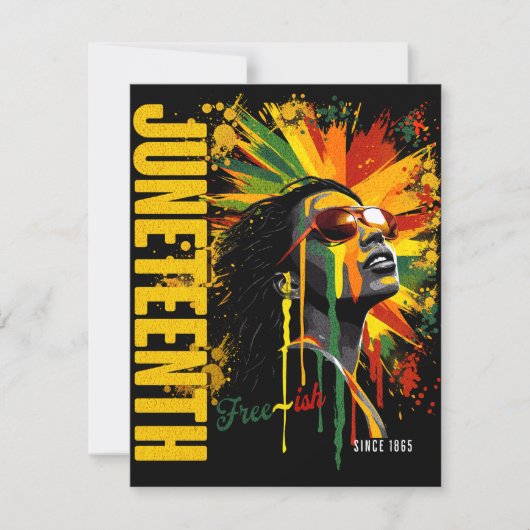 ジューン ティーンス ブラック ヒストリー イズ ヒストリー ブラック プライド ノートカード (正面)