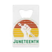 ジューン・ティーン（Juneteenth） 自由を祝う クレジットカード栓抜き (裏面)