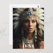 ジューン 女性の誕生日に最適なボヘミアンパールネックレス AP53 ポストカード (正面/裏面)