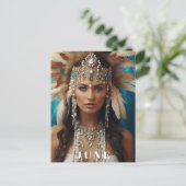 ジューン 女性 誕生日 パール AP53 ボヘミアン ポストカード (スタンド正面)