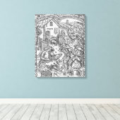 ジューン、羊の剪断、ジェミニ キャンバスプリント (インサイチュ (ウッドフロア))