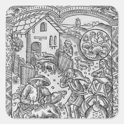 ジューン、羊の剪断、ジェミニ スクエアシール (正面)