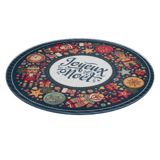 ジュー・ノエル・ヴィンテージ・クリスマスのフィギュアスタイリッシュス カッティングボード (角)