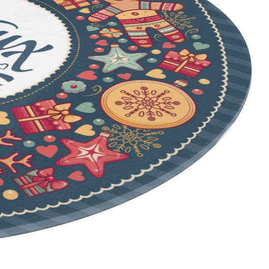 ジュー・ノエル・ヴィンテージ・クリスマスのフィギュアスタイリッシュス カッティングボード (角)