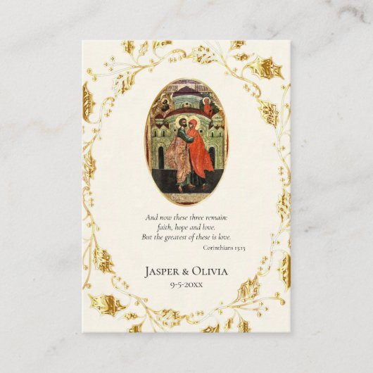 ジョアヒムとアンナ正結婚教の祈りの言葉カード プレイスカード (正面)