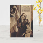 ジョアンクロフォードヴィンテージポートレートと羽 カード (黄色い花)