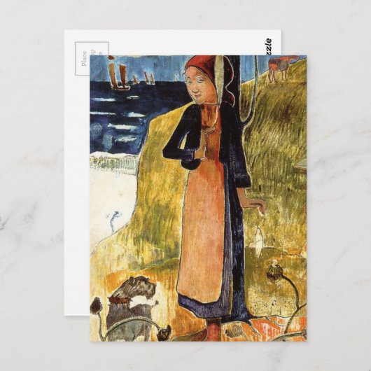 ジョアン・ダーク、またはブルトン人の少女がポール・ゴーガンを紡ぐ ポストカード (正面/裏面)