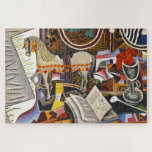 ジョアン・ミロの芸術による馬絵画管赤い花 ジグソーパズル<br><div class="desc">ダダイストコンテンポラリー、シュルレアリスト、抽象芸術表現主義のジョアン・ミロの「馬のパイプと赤い花絵画」の – 画家と芸術モダン家</div>