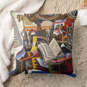 ジョアン・ミロの馬パイプ赤い花 クッション (ブランケット)