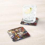 ジョアン・ミロの馬パイプ赤い花 コースター (右側)