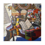 ジョアン・ミロの馬パイプ赤い花 タイル<br><div class="desc">ダダイストコンテンポラリー、シュルレアリスト、抽象芸術表現主義のジョアン・ミロの「馬のパイプと赤い花絵画」の – 画家と芸術モダン家</div>