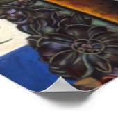 ジョアン・ミロの馬パイプ赤い花 ポスター (角)