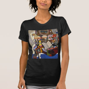 ジョアン・ミロの馬パイプ赤い花 Tシャツ