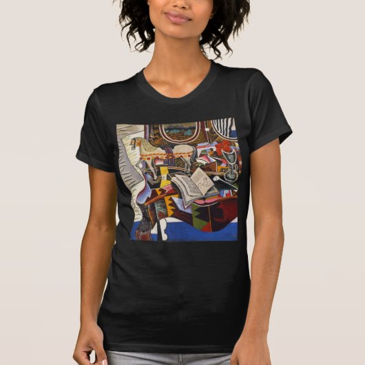 ジョアン・ミロの馬パイプ赤い花 Tシャツ (正面)