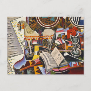 ジョアンMiro著馬の管の赤い花 ポストカード