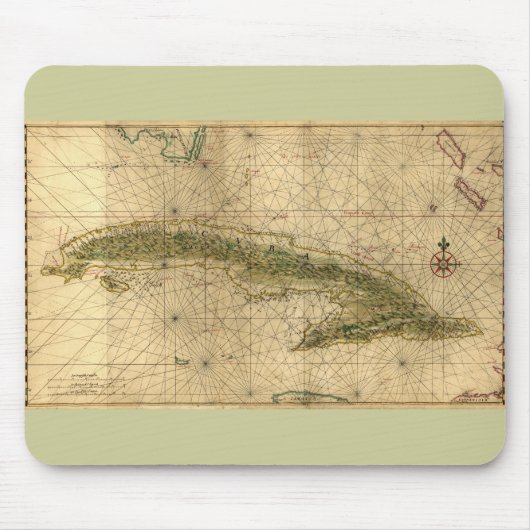 ジョアンVinckeboons著キューバの歴史的な1639地図 マウスパッド (正面)