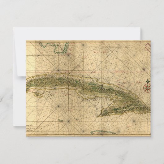 ジョアンVinckeboons著キューバの歴史的な1639地図 招待状 (正面)