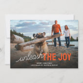 ジョイおもしろいペットのホリデークリスマスカードを解放 シーズンカード (正面)