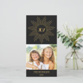 ジョイきらめくホリデーフォトカード/金ゴールドブラック シーズンカード (スタンド正面)