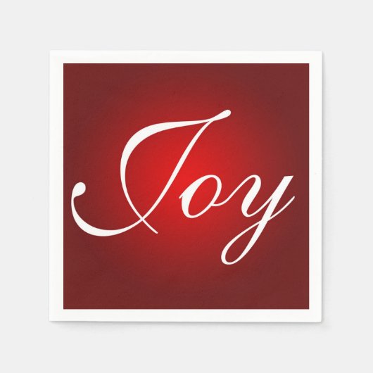ジョイこのクリスマスレッドホワイトホリデーカラー スタンダードカクテルナプキン (正面)