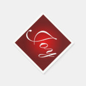 ジョイこのクリスマスレッドホワイトホリデーカラー スタンダードカクテルナプキン (角)