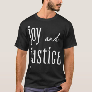 ジョイとジャスティス白レタリングTシャツ Tシャツ