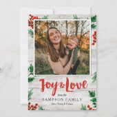 ジョイとラブボ素朴タニカルホリデーフォトカード シーズンカード (正面)