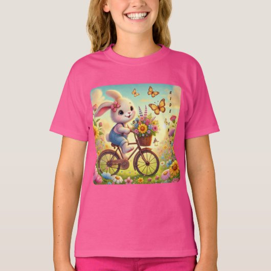 ジョイに乗る – Bunny Bunicycle Tシャツ (正面)