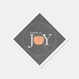ジョイのバンドルChalkboardカボチャ秋ベビーシャワー スタンダードカクテルナプキン