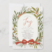 ジョイの小さなバンドルリースガールベビーシャワー 招待状 (正面)