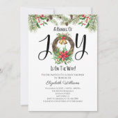 ジョイの束クリスマスウォーターカラーベビーシャワー 招待状 (正面)