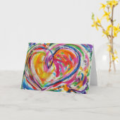 ジョイの絵画ハートカスタムあいさつ文 カード (黄色い花)