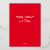 ジョイはっきりしたスシンプル三つの写真モダン金ゴールドクリスマス 箔シーズンカード (裏面)