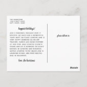 ジョイはっきりしたピンク&レッドおもしろいノンフォトホリデー ポストカード (裏面)