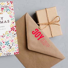 ジョイはっきりしたレッドアドレスカスタムクリスマスホリデー セルフインキングスタンプ