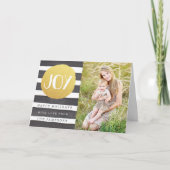 ジョイアストライプスズホリデーフォトグリーティングカード シーズンカード (正面)