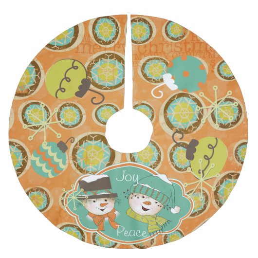 ジョイアンドピース雪だるまカスタムホリデーツリースカート ブラッシュドポリエステルツリースカート (正面)