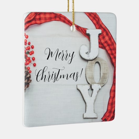 ジョイアンドリボンホリデーコレクション セラミックオーナメント (右)