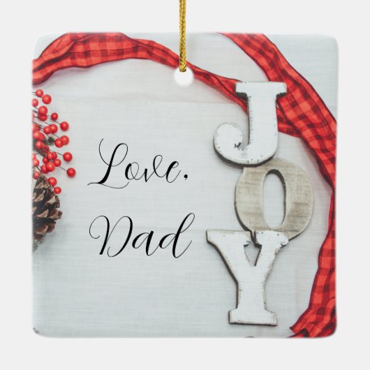 ジョイアンドリボンホリデーコレクション セラミックオーナメント (裏面)