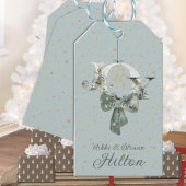 ジョイウィンターウッドランドフォレストレタリング金ゴールド雪 ギフトタグ