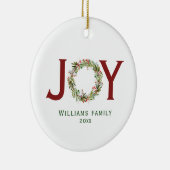 ジョイウォーターカラークリスマスリースファミリー名 セラミックオーナメント (右)