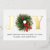 ジョイウォーターカラークリスマスリース金ゴールド 箔シーズンカード (正面)