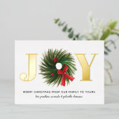 ジョイウォーターカラークリスマスリース金ゴールド 箔シーズンカード (立ち正面)