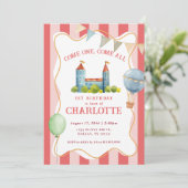 ジョイウォーターカラーサーカスベビー1st誕生日パーティー 招待状 (スタンド正面)