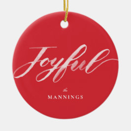 ジョイウォーターカラーブラシレタリングフラット セラミックオーナメント