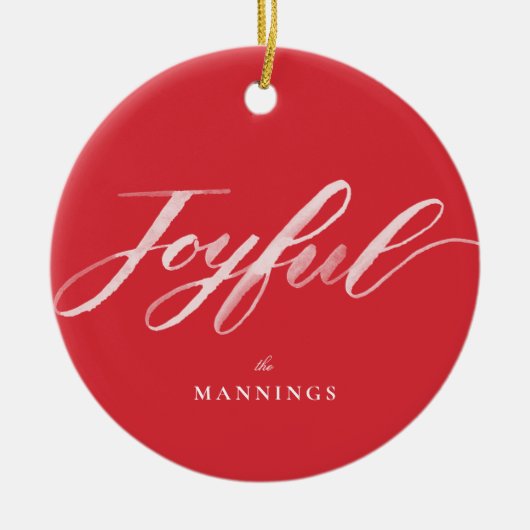 ジョイウォーターカラーブラシレタリングフラット セラミックオーナメント (正面)