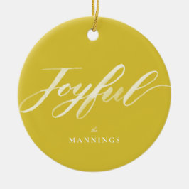 ジョイウォーターカラーブラシレタリングフラット セラミックオーナメント