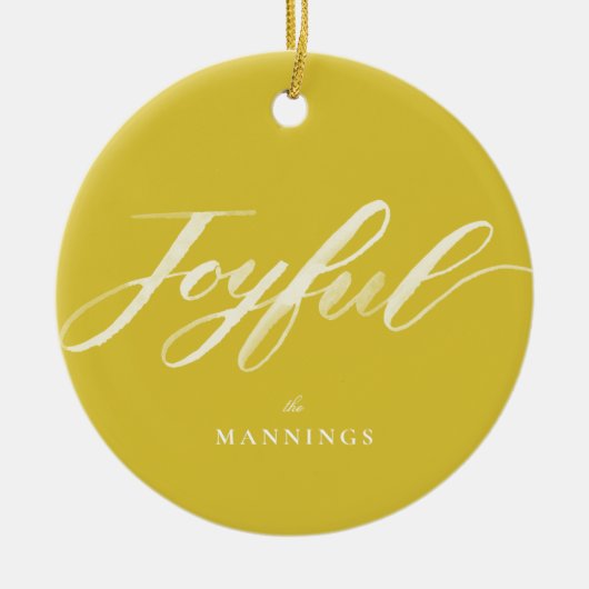 ジョイウォーターカラーブラシレタリングフラット セラミックオーナメント (正面)